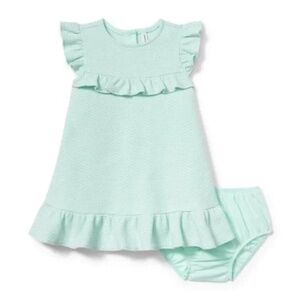 Janie and Jack Fresh Mint Glitter Dot Dress 6-12M & 12-18M